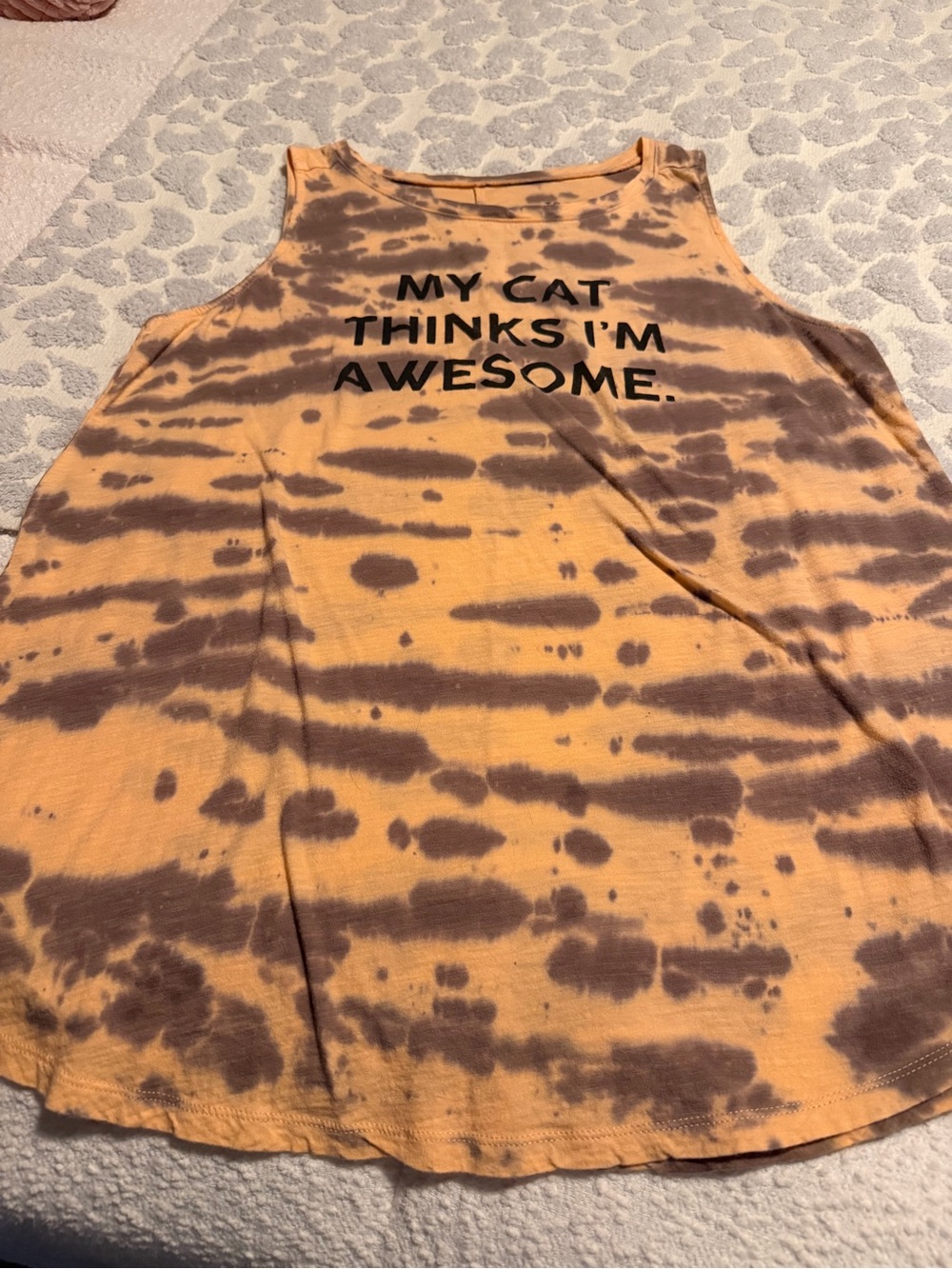 torrid Peach and Brown Tie-Dye Graphic Tank